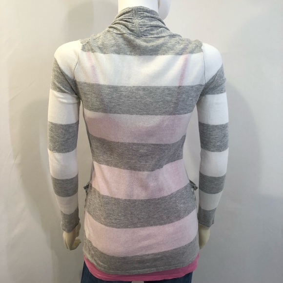 Express, Gray White Stripe Sweater, Size S - Picture 5 of 11